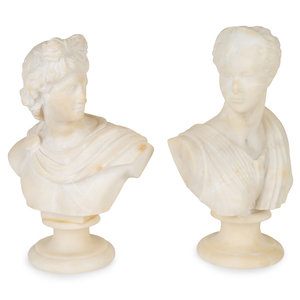 Appraisal: A Pair of Italian Carved Marble Busts TH TH CENTURY