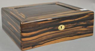 Appraisal: Tiffany Co exotic lift top wood box stripped interior ht