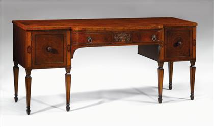 Appraisal: Late George III style mahogany and burr walnut sideboard The