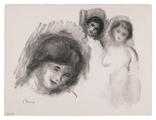 Appraisal: PIERRE-AUGUSTE RENOIR La Pierre au Trois Croquis Lithograph on cream