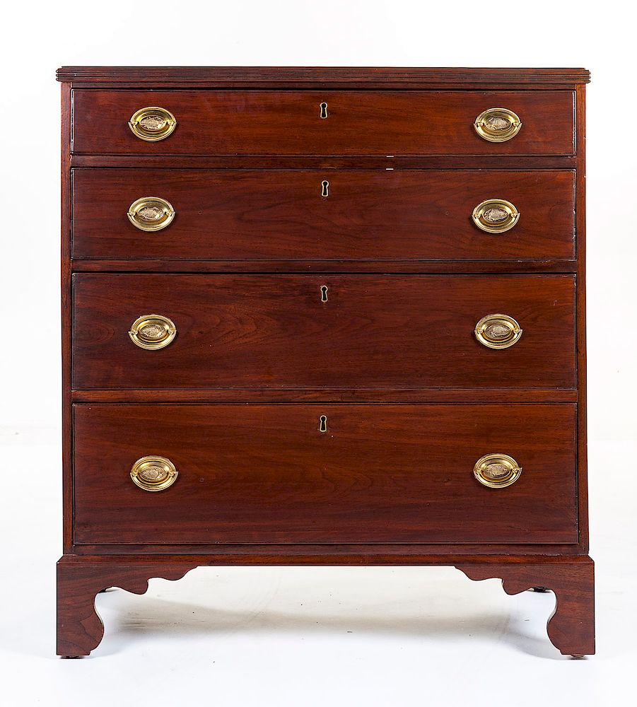 Appraisal: American Chippendale Medium Case of Drawers DESCRIPTION American walnut Chippendale