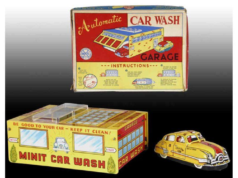 Appraisal: Marx Tin Wind-Up Automatic Car Wash and Garage Set Description