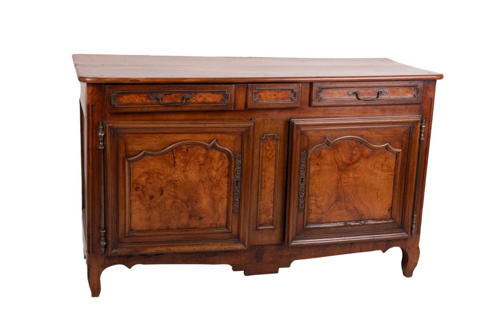 Appraisal: FRENCH WALNUT TWO-DOOR BUFFET inches wide inches deep inches high