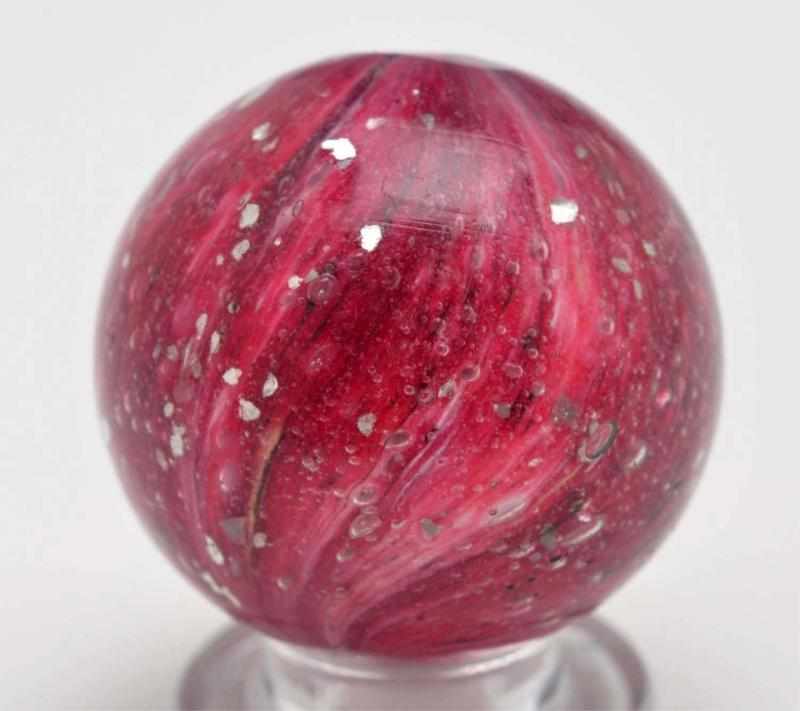 Appraisal: Burgundy Onionskin Marble with Heavy Mica Description White base with