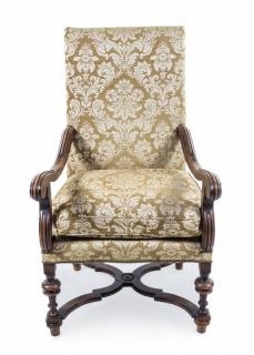 Appraisal: A William and Mary Style Walnut Armchair th century having