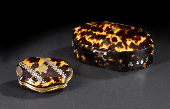 Appraisal: Anglo-Indian Sterling Silver-Mounted Tortoiseshell Jewel Box of navette form first