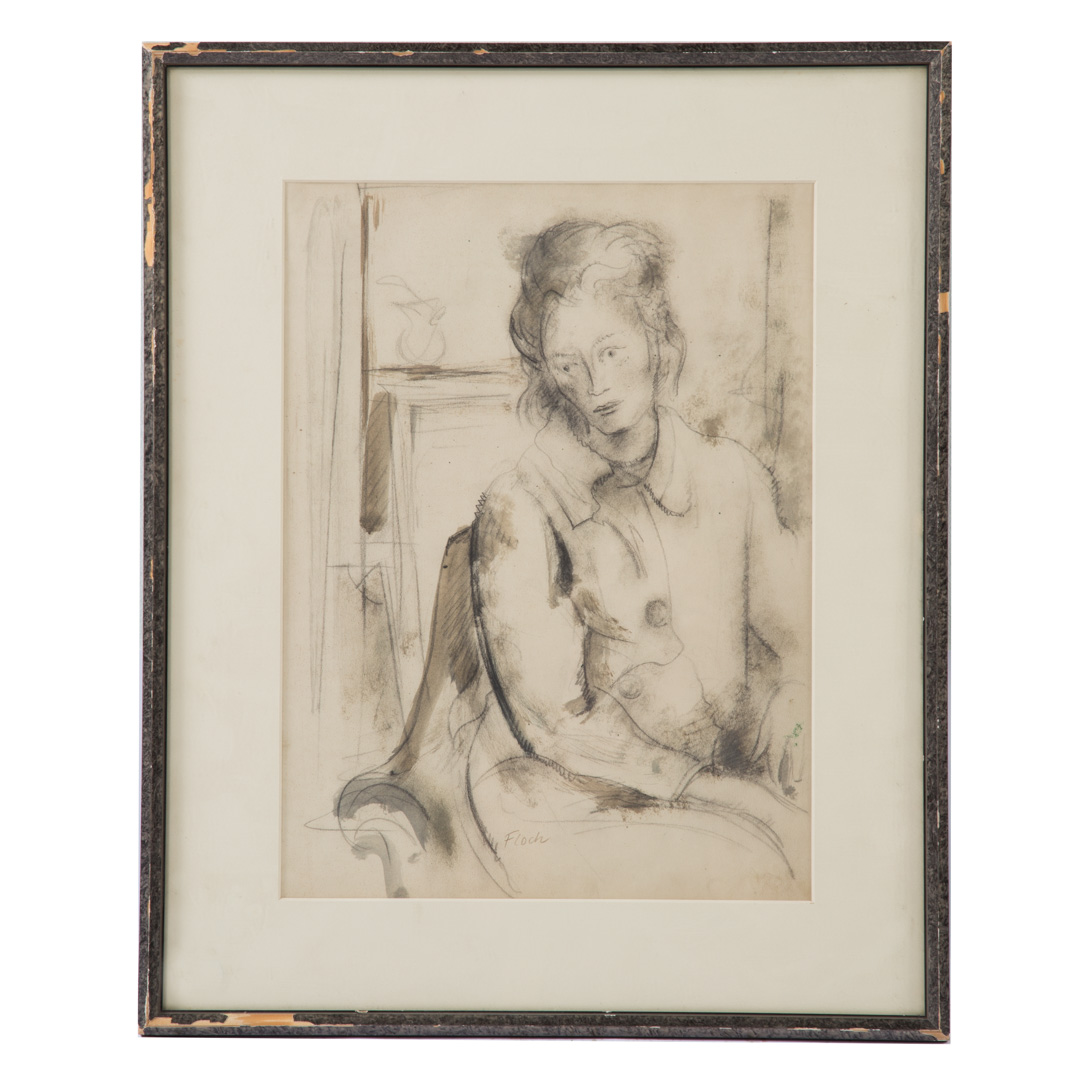 Appraisal: Joseph Floch Portrait of a Woman charcoal Austrian - Charcoal