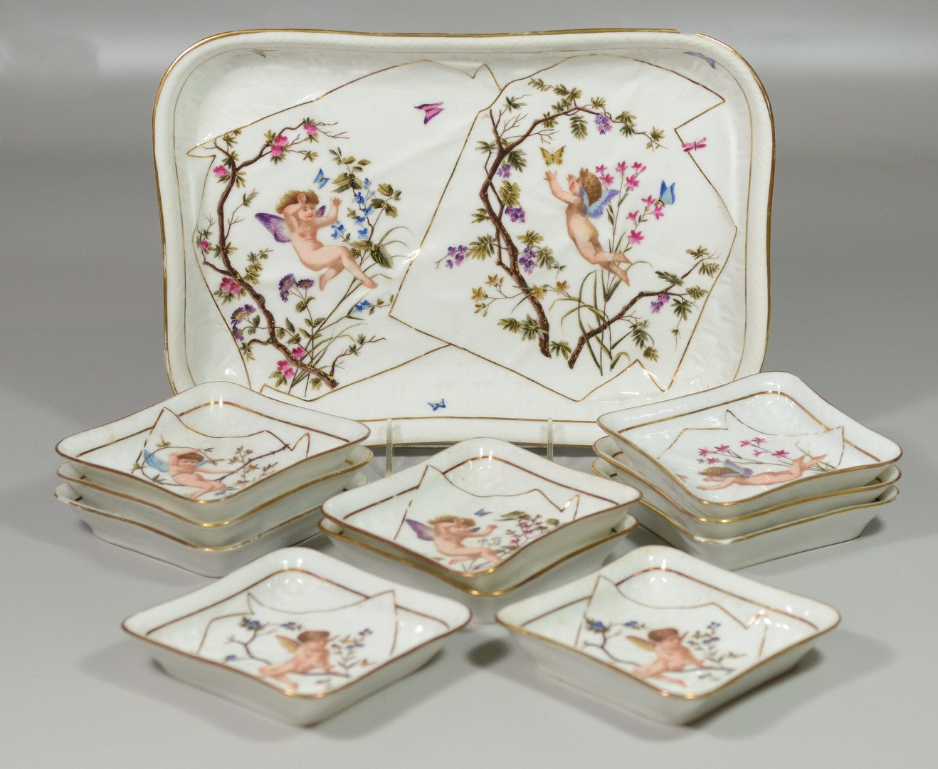 Appraisal: Piece Charles Field Haviland Limoges ice cream set painted with