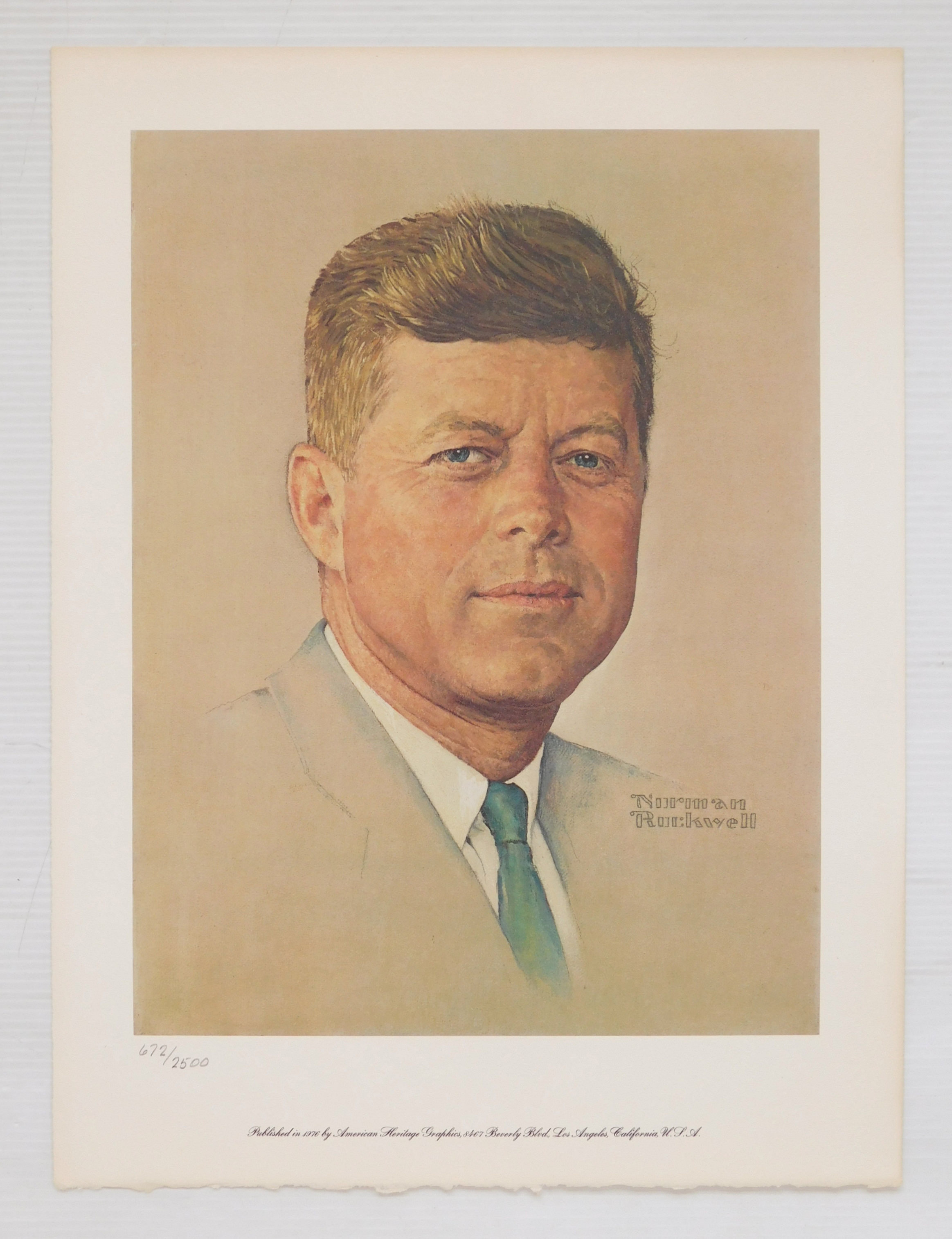 Appraisal: Norman Rockwell American - ''John F Kennedy- Presidential Portrait- lithograph