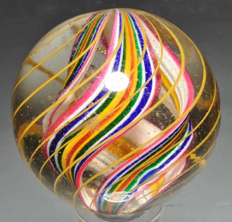 Appraisal: Large Divided Core Swirl Marble Description Very well crafted divided