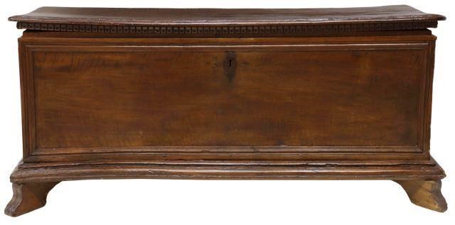 Appraisal: Italian walnut storage chest coffer Tuscany th c and later