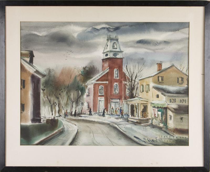 Appraisal: Philip Moose NC - After Church watercolor on paper signed