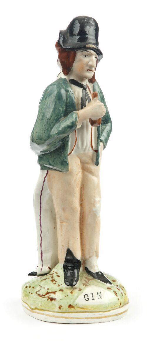 Appraisal: A mid th century Staffordshire water gin figure modelled as