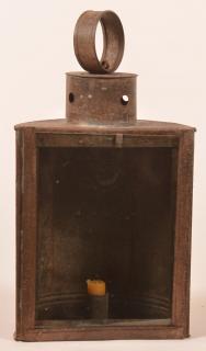 Appraisal: th Century Tin Half Circular Candle Lantern - h