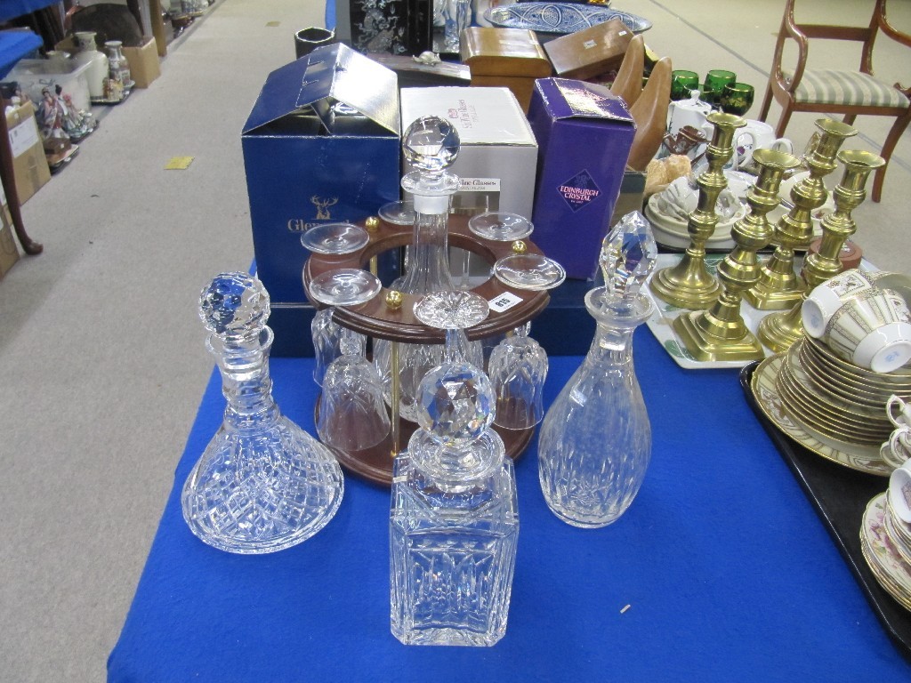 Appraisal: Lot comprising assorted crystal to include decanters glasses and stand