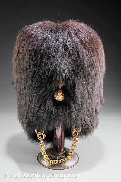 Appraisal: A British Bearskin Helmet c with original metal case labeled