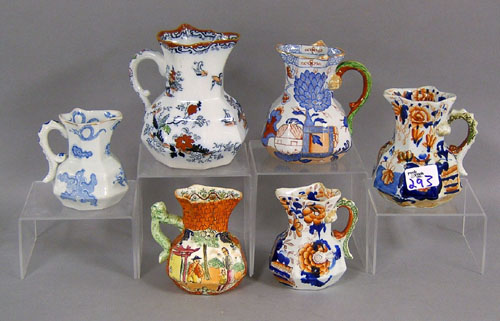 Appraisal: Six Mason's ironstone pitchers th c tallest - h