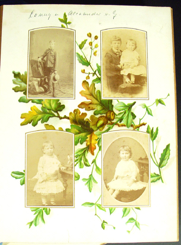 Appraisal: Victorian cloth bound photograph album containing black and white family