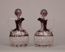 Appraisal: Pair of Crystal Cruets circa Late th Century Beautiful set