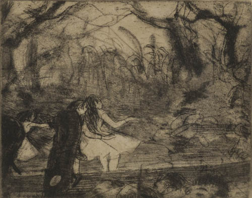 Appraisal: EDGAR DEGAS Sur la Sc ne Etching x mm x