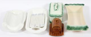 Appraisal: POTTERY ASPARAGUS DISHES FIVE W TO L TO two are