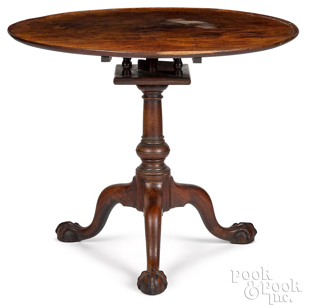 Appraisal: Philadelphia Pennsylvania Chippendale tea table Philadelphia Pennsylvania Chippendale mahogany tea