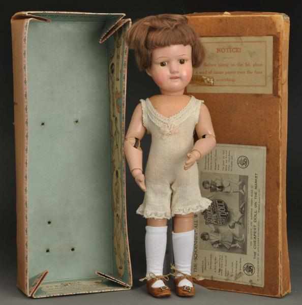 Appraisal: Schoenhut Doll in Original Box Dolly face model some restoration