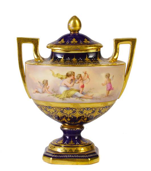 Appraisal: A Vienna style porcelain covered vase height in