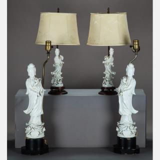 Appraisal: A Group of Four Chinese Blanc de Chine Guanyin Figures