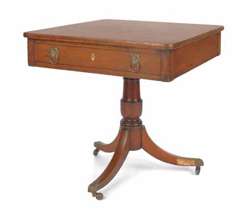 Appraisal: English regency mahogany center table ca h w