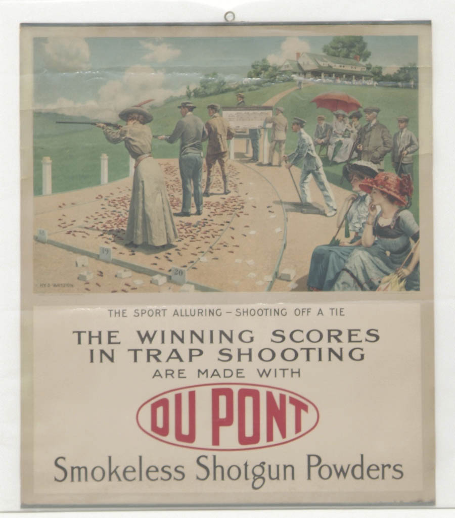 Appraisal: DU PONT TRAP SHOOTING LITHOGRAPH Rare poster depicting a trap