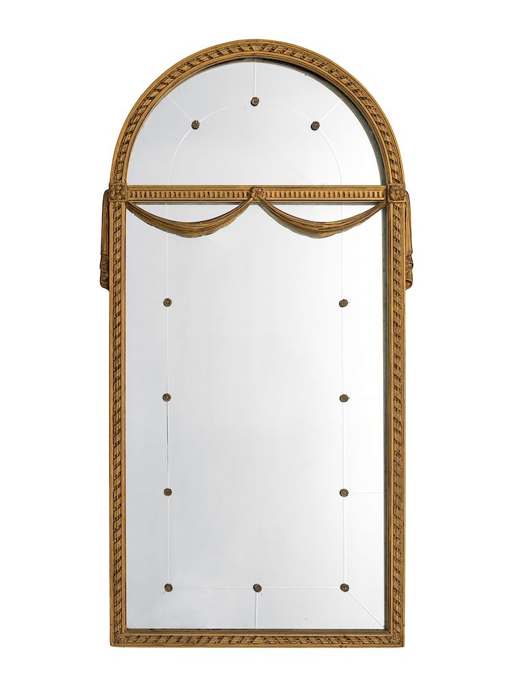 Appraisal: A Louis XVI Style Giltwood Pier Mirror X inches A