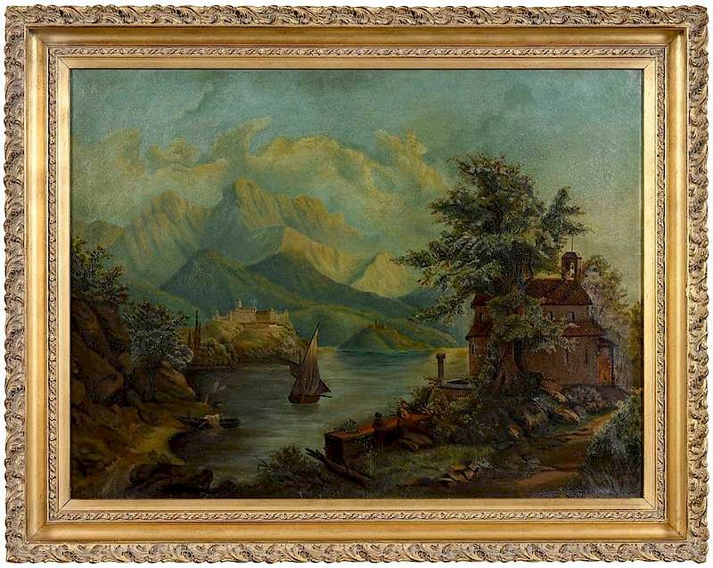 Appraisal: Attributed to Edith Holden British - Alpine Landscape signed lower