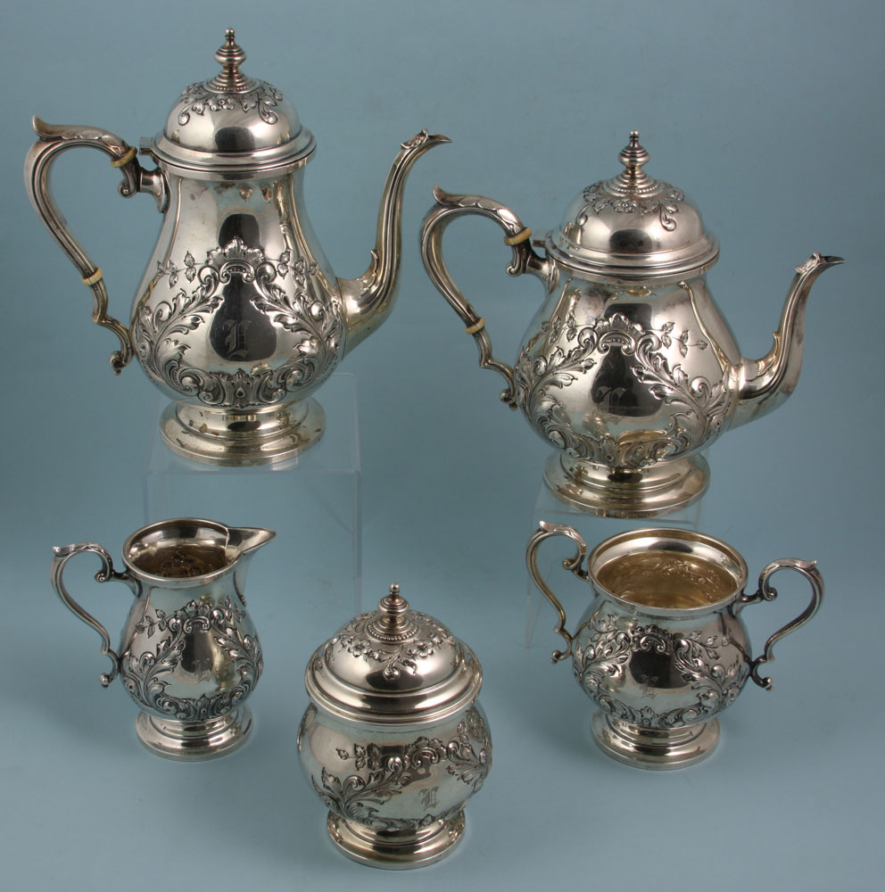 Appraisal: - Crown Silver C Sterling Tea Coffee Set Crown Sterling