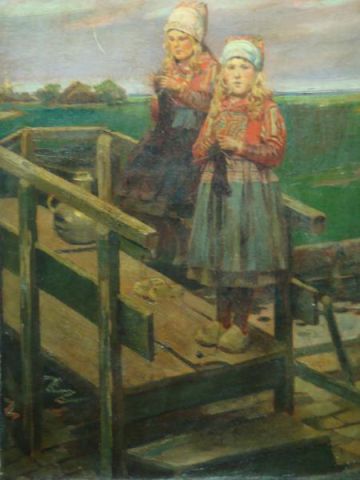 Appraisal: POSSIN Rudolf O C of Two Marken Girls Not obviously