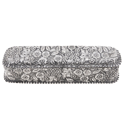 Appraisal: A Victorian die stamped silver trinket box with crimped rim