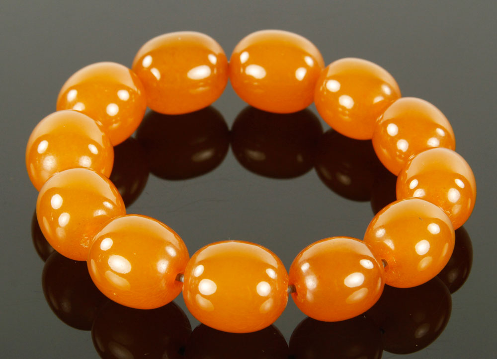 Appraisal: - Natural Amber Beads natural amber beads largest Provenance From