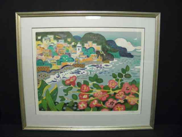 Appraisal: Guy Charon limited edition lithograph on paper titled ''Acapulco Bay''