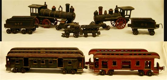 Appraisal: Cast iron train set B O '' engine '' engine