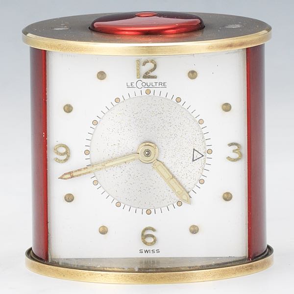 Appraisal: LECOULTRE TWO TONE CYLINDRICAL TRAVEL ALARM tall x diameter White