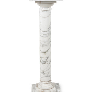 Appraisal: A Marble Pedestal th Century Height x width of top