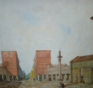 Appraisal: European School late th century- Piazza oil on canvas with