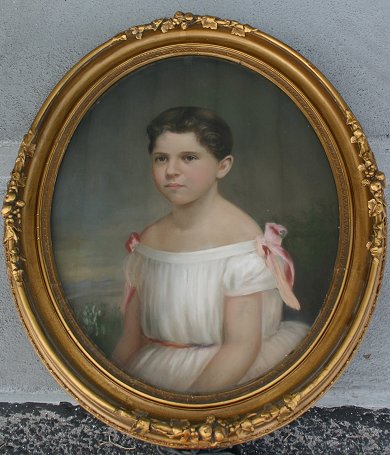 Appraisal: PASTEL PORTRAIT OF YOUNG GIRL CIRCA '' x '' encased