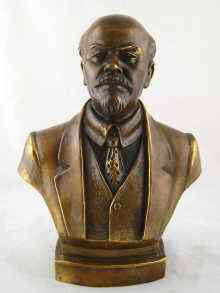 Appraisal: A Russian bronze bust of Lenin ht cm