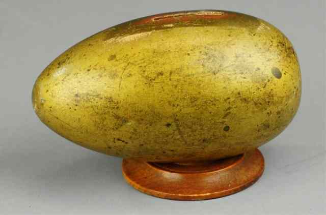 Appraisal: 'MY NEST EGG'' WOODEN STILL BANK Egg shaped figural bank