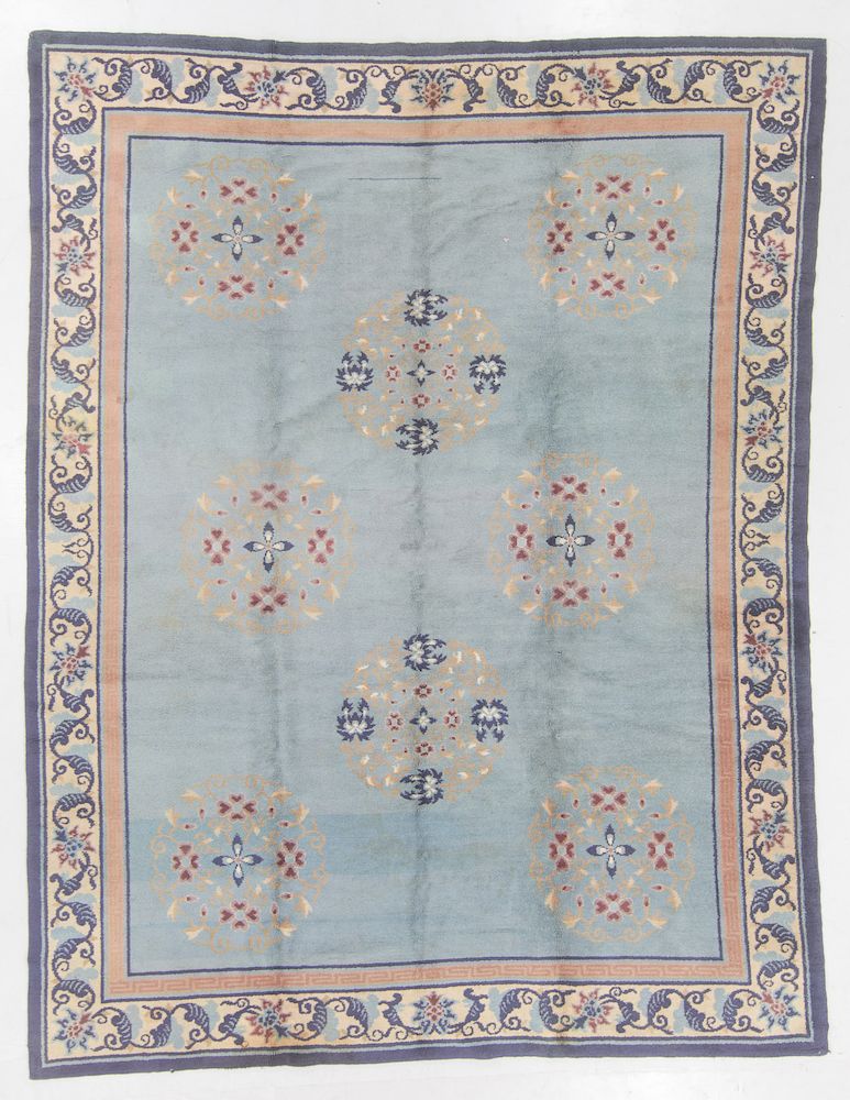 Appraisal: Unusual Japanese or European Rug in Chinese Style ' ''