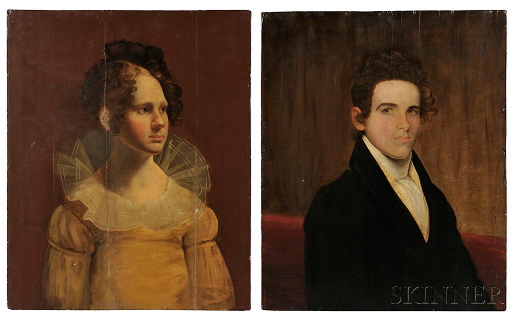 Appraisal: Attributed to Cephas Thompson Massachusetts - Portraits of a Brother