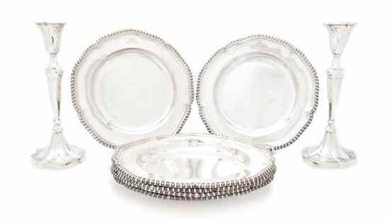 Appraisal: A Collection of Silverplate Articles comprising six dinner plates with