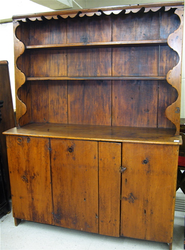 Appraisal: NEW ENGLAND OPEN CUPBOARD Vermont th century the pine case