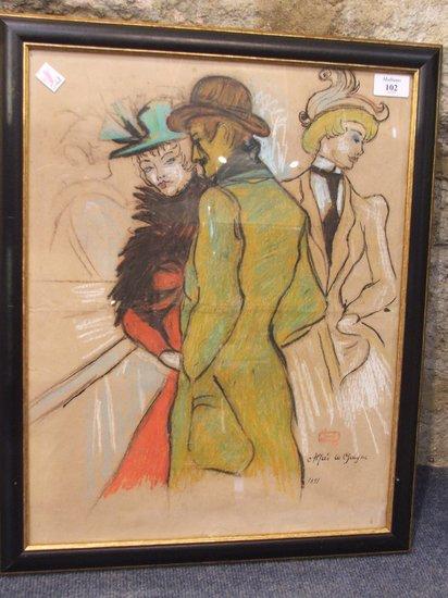 Appraisal: AFTER HENRI DE TOULOUSE-LAUTREC - Alfred la Guigne signed with